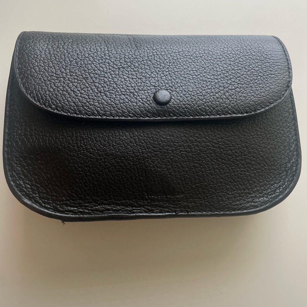 Steven Alan Black Pebbled Leather Zip Pouch